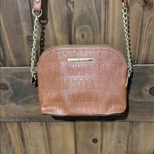 Steve Madden Gold and Brown Crossbody Bag with Chain Strap